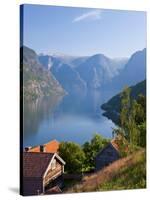 Otternes Mountain Village, Nr Flam, Aurlandsfjord, Norway-Peter Adams-Stretched Canvas