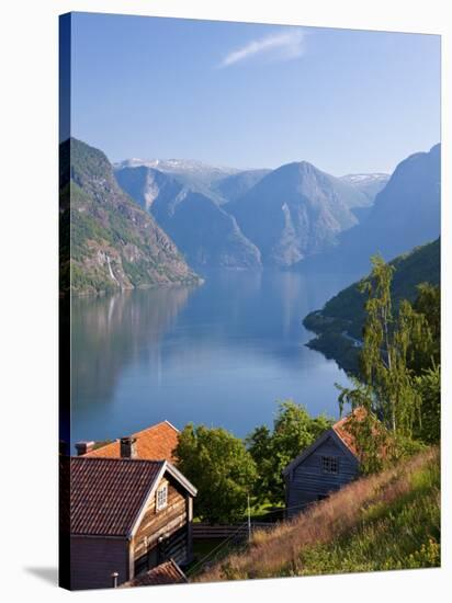 Otternes Mountain Village, Nr Flam, Aurlandsfjord, Norway-Peter Adams-Stretched Canvas