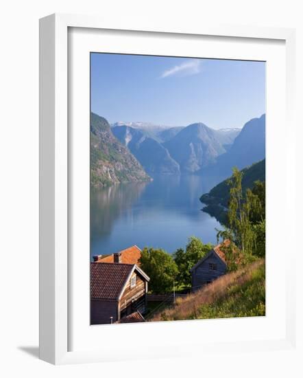 Otternes Mountain Village, Nr Flam, Aurlandsfjord, Norway-Peter Adams-Framed Photographic Print