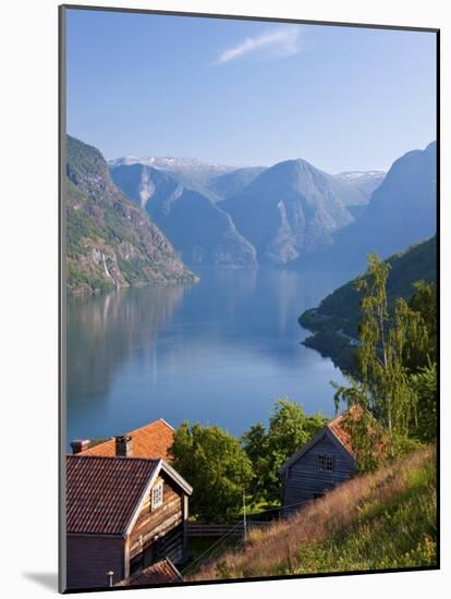 Otternes Mountain Village, Nr Flam, Aurlandsfjord, Norway-Peter Adams-Mounted Photographic Print