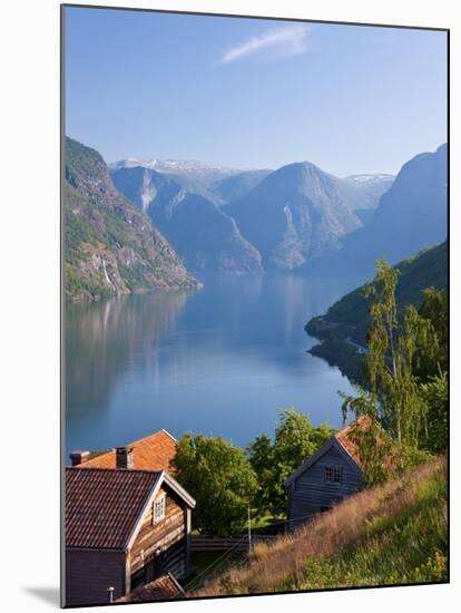 Otternes Mountain Village, Nr Flam, Aurlandsfjord, Norway-Peter Adams-Mounted Photographic Print