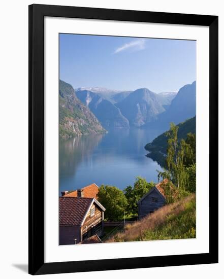 Otternes Mountain Village, Nr Flam, Aurlandsfjord, Norway-Peter Adams-Framed Photographic Print