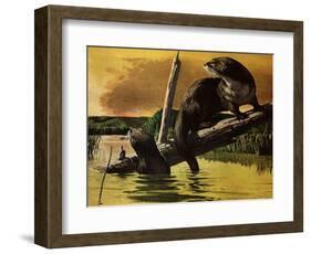 Otters Fear Forest Fire, 1952-Stan Galli-Framed Giclee Print