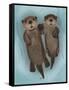 Otters Holding Hands-Fab Funky-Framed Stretched Canvas