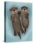 Otters Holding Hands-Fab Funky-Stretched Canvas