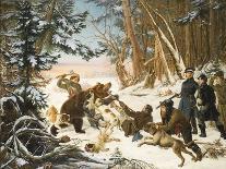 Alexandre II (Empereur De Russie) (1818-1881) - the Tsarevich Alexander Nikolaevich on a Bear Hunt-Otto Grashof-Giclee Print