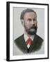 Otto Lilienthal (1848-1896). German Pioneer of Aviation.,1890. Colored-null-Framed Giclee Print