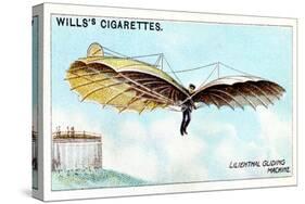 Otto Lilienthal, German Gliding Pioneer and Aeronautical Inventor, Flying One of His Gliders-null-Stretched Canvas