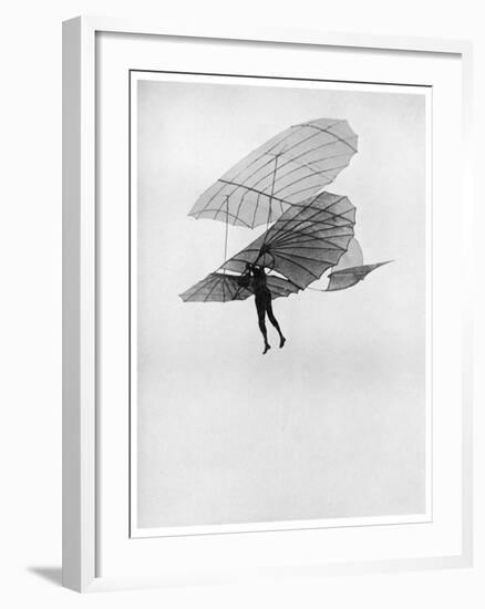 Otto Lilienthal Makes One of His Last Flights, 1896-null-Framed Giclee Print