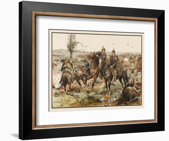 Otto Von Bismarck (1815 - 1898) Bismarck at the Battle of Koniggratz-null-Framed Art Print