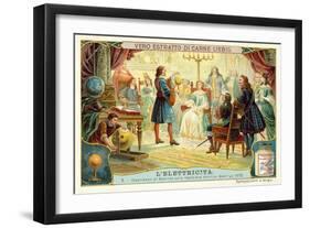 Otto Von Guericke's Experiment on Electrostatic Repulsion, Hamburg, 1672-null-Framed Giclee Print