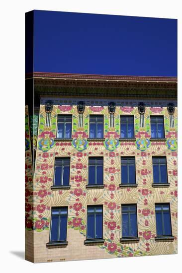 Otto Wagner's Art Nouveau Apartments, Majolica House, Vienna, Austria, Europe-Neil Farrin-Stretched Canvas