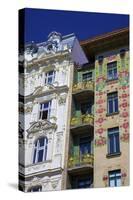 Otto Wagner's Art Nouveau Apartments, Majolica House, Vienna, Austria, Europe-Neil Farrin-Stretched Canvas