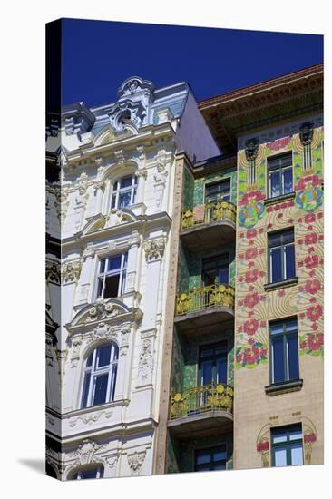 Otto Wagner's Art Nouveau Apartments, Majolica House, Vienna, Austria, Europe-Neil Farrin-Stretched Canvas