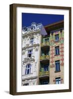 Otto Wagner's Art Nouveau Apartments, Majolica House, Vienna, Austria, Europe-Neil Farrin-Framed Photographic Print