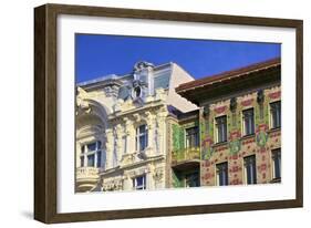 Otto Wagner's Art Nouveau Apartments, Majolica House, Vienna, Austria, Europe-Neil Farrin-Framed Photographic Print