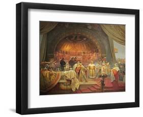 Ottokar II of Bohemia, the Union of Slavic Dynasties-Alphonse Mucha-Framed Giclee Print