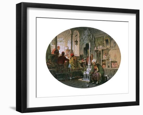 Ottoman Coffee House, 1858-Amadeo Preziosi-Framed Giclee Print