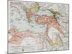 Ottoman Empire Historical Development Old Map (Between 1792 And 1878)-marzolino-Mounted Art Print