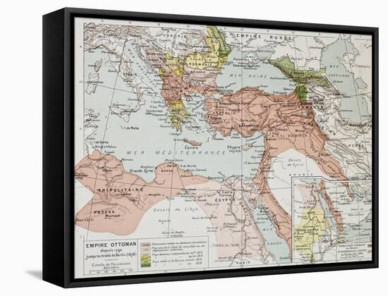 Ottoman Empire Historical Development Old Map (Between 1792 And 1878)-marzolino-Framed Stretched Canvas