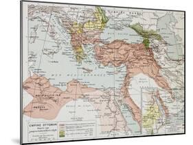 Ottoman Empire Historical Development Old Map (Between 1792 And 1878)-marzolino-Mounted Art Print