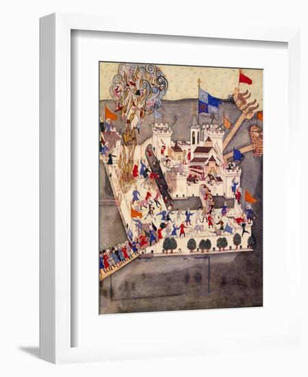 Ottoman Miniature Depicting the Szigetvar Fortress, Manuscript, Turkey 14th Century-null-Framed Giclee Print