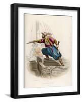 Ottoman Pirate Successor to Khayr-Ad-Din Fatally Wounded in an Unsuccessful Attack-A. Debelle-Framed Art Print