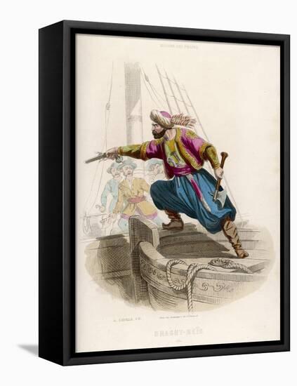 Ottoman Pirate Successor to Khayr-Ad-Din Fatally Wounded in an Unsuccessful Attack-A. Debelle-Framed Stretched Canvas