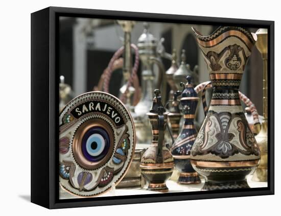 Ottoman Style Souvenirs, Bascarsija Ottoman Era, Sarajevo, Bosnia & Hercegovina-Walter Bibikow-Framed Stretched Canvas