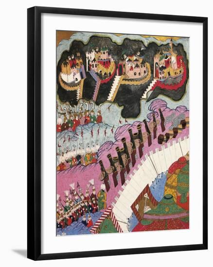 Ottoman Troops Attacking Four Hungarian Fortresses-null-Framed Giclee Print