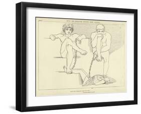 Otus and Ephialtes Holding Mars Captive-John Flaxman-Framed Giclee Print