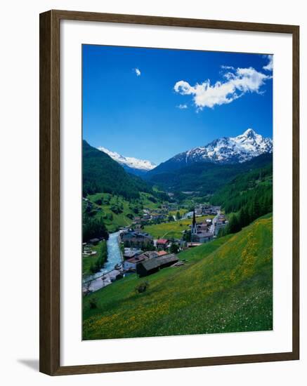 Otztal-Otz Valley and Town of Solden, Tyrol, Austria-Walter Bibikow-Framed Photographic Print