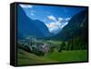 Otztal-Otz Valley & Town of Oetz, Tyrol, Austri-Walter Bibikow-Framed Stretched Canvas