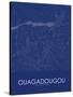 Ouagadougou, Burkina Faso Blue Map-null-Stretched Canvas