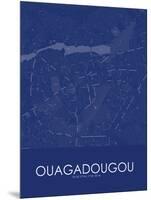 Ouagadougou, Burkina Faso Blue Map-null-Mounted Poster