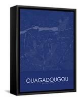 Ouagadougou, Burkina Faso Blue Map-null-Framed Stretched Canvas