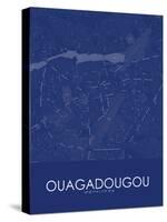 Ouagadougou, Burkina Faso Blue Map-null-Stretched Canvas