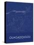 Ouagadougou, Burkina Faso Blue Map-null-Stretched Canvas