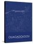 Ouagadougou, Burkina Faso Blue Map-null-Stretched Canvas