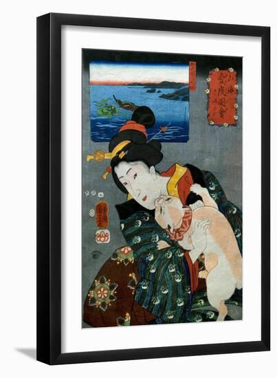Ouch! that Hurts!, C.1852 (Woodblock Print)-Utagawa Kuniyoshi-Framed Giclee Print