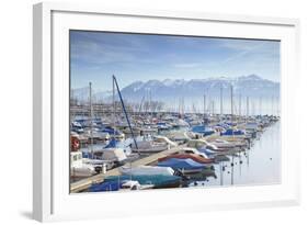 Ouchy Harbour, Lausanne, Vaud, Switzerland, Europe-Ian Trower-Framed Photographic Print