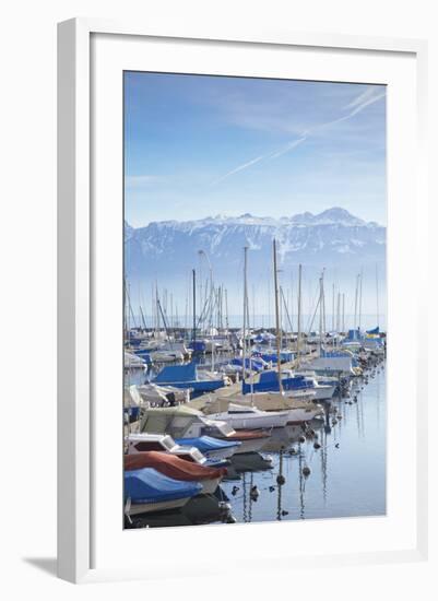 Ouchy Harbour, Lausanne, Vaud, Switzerland, Europe-Ian Trower-Framed Photographic Print