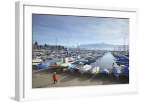 Ouchy Harbour, Lausanne, Vaud, Switzerland, Europe-Ian Trower-Framed Photographic Print