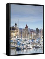 Ouchy Harbour, Lausanne, Vaud, Switzerland-Ian Trower-Framed Stretched Canvas