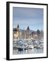 Ouchy Harbour, Lausanne, Vaud, Switzerland-Ian Trower-Framed Photographic Print