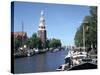 Oude Schans and Montelbaanstoren, Amsterdam, Netherlands-Peter Thompson-Stretched Canvas