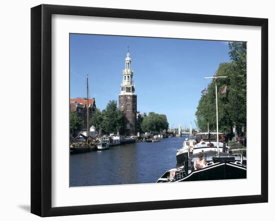 Oude Schans and Montelbaanstoren, Amsterdam, Netherlands-Peter Thompson-Framed Photographic Print