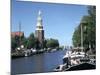 Oude Schans and Montelbaanstoren, Amsterdam, Netherlands-Peter Thompson-Mounted Photographic Print