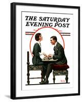 "Ouija Board" Saturday Evening Post Cover, May 1,1920-Norman Rockwell-Framed Giclee Print