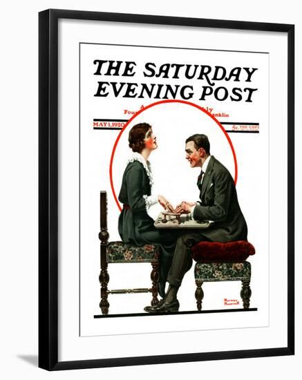 "Ouija Board" Saturday Evening Post Cover, May 1,1920-Norman Rockwell-Framed Giclee Print